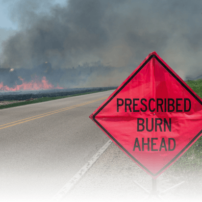 Image of a prescribed burn sign
