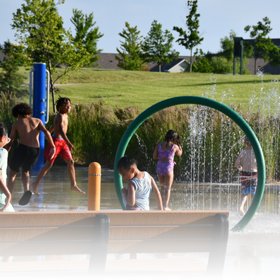 Image of kids at a splash pad.